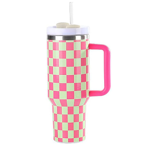 Termo Checkers Rosa - Verde