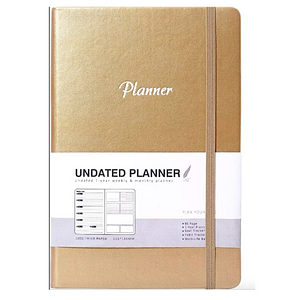 Agenda Sin Fecha Color Dorado