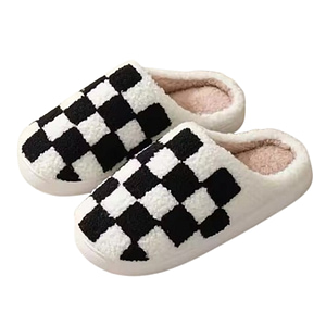 Pantuflas Black Checkers Large