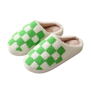 Pantuflas Green Checkers Small