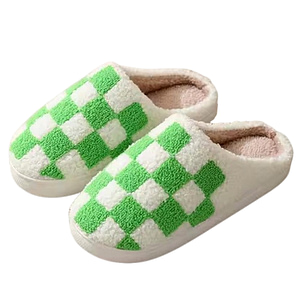 Pantuflas Green Checkers Large