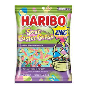 Gummies Haribo Sour Easter Grass 4 oz