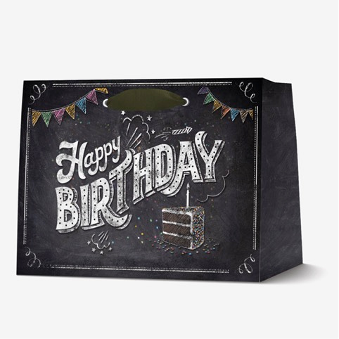 Bolsa de Regalo Grande Happy Birthday Chalckboard