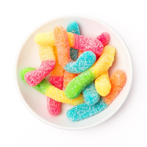 Gummi Sour  Neon Mini Worms - Imagen 3