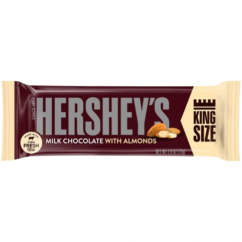 Hersheys Almond Chocolate King Size de 2.6 Oz