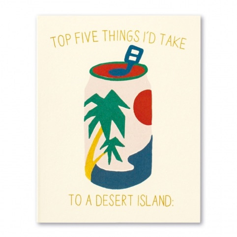 Tarjeta Five Things I´d Take To a Desert Island