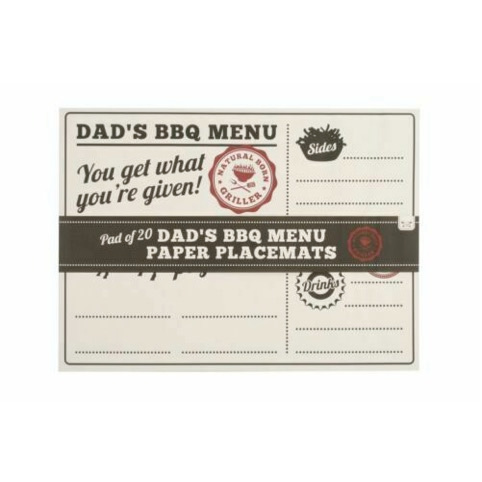 Manteles Individuales de Papel "Dad's BBQ Menu"