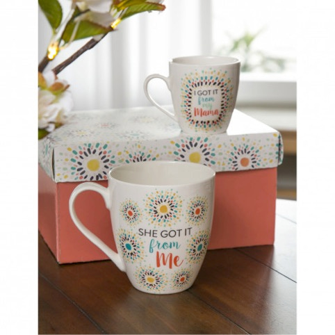 Set de Tazas Mommy and Me "I got it from my Mama"