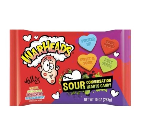 Warheads Sour Conversation Hearts