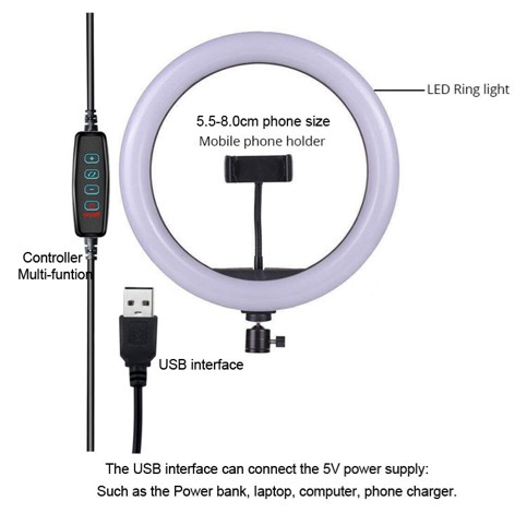 Anillo De Luz De 10P Con Soporte - Imagen 4