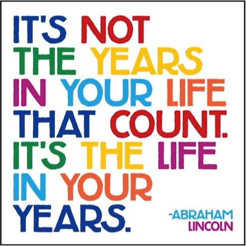 Tarjeta "It's Not The Years in Your Life That Count. It's The Life in Your Years."