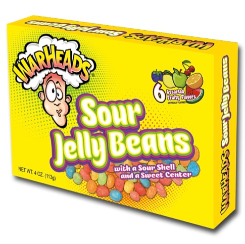 Warheads Sour Jelly Beans Theater Box de 4 Oz