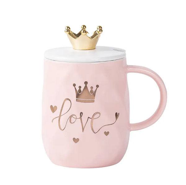 Taza de Cerámica Rosa Super Mom con Tapa - Imagen 3