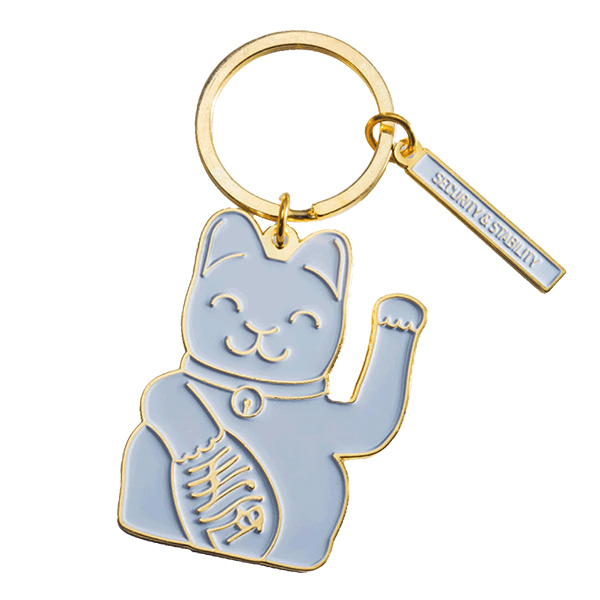 Llavero Lucky Cat Gris